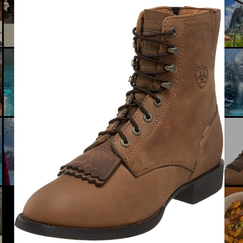 Ariat Roper Heritage Lacer Boots Leather Round-Toe Western Mens 8.5 Women’s 9.5